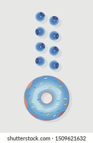 
vector donut with blueberries on a light background
