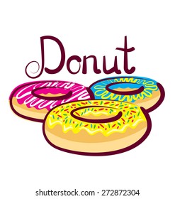 Vektordonut mit kalligraphischer Inschrift