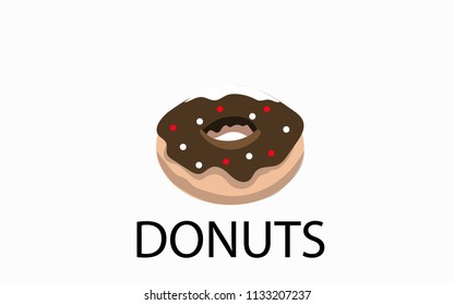 Vector donut with chocolate cream icon. illustration