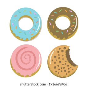 vector donut with chocolate topping