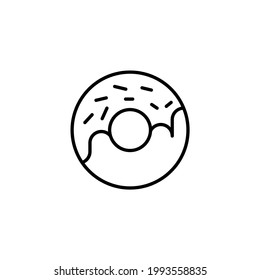 Vector donut with glaze isolated on the white background for menu cafe, bar, children food, restaurant. glazed cake with a hole vector icon. Doughnut icon isolated vector illustration.