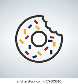 Vector donut icon. 