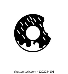 Vector donut icon, black icon. designed for fastfood,coffe, coffe shop. catering