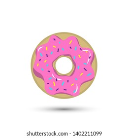 Vector donut icon. Delicious food/ dessert symbol. For design, logo, advertising banner.