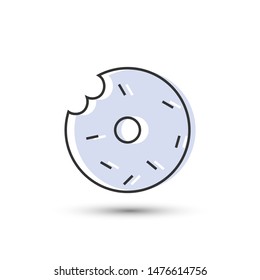 Vector donut icon. Dessert symbol. Sweet food icon for design, web site design, logo, app, UI/UX