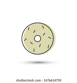 Vector donut icon. Dessert symbol. Sweet food icon for design, web site design, logo, app, UI/UX