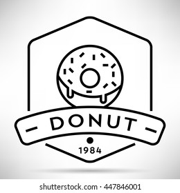 Vector Donut Icon with Linear Style
