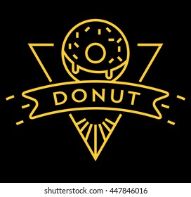 Vector Donut Icon with Linear Style