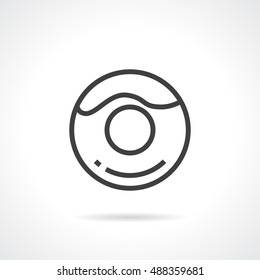 Vector Donut Icon in Outline Style