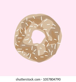 Vector donut icon. Sugar donut illustration.  Donut for bakery menu. Cafe donut
