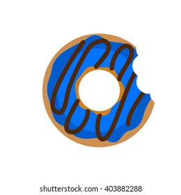 Vector donut icon. Sugar donut illustration. Caramel donut sign. Donut with topping. Donut for bakery menu. Cafe donut. Glazed cool donut. 