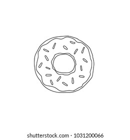 Vector donut illustration with glaze. Sweet dessert.