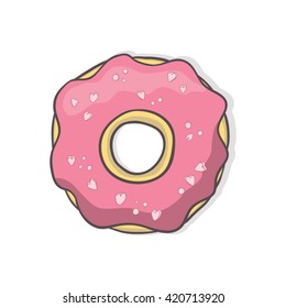 Vector donut illustration on white background