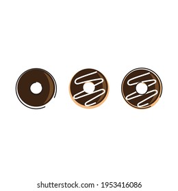 Vector Donut Logo Template. Sweet Tasty Donut . Dessert Sign  Illustration. For Cafe  Restaurant  Stall. Grab And Go Concept.