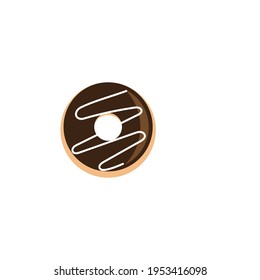 Vector donut logo template. Sweet Tasty Donut . dessert sign  illustration. for cafe  restaurant  stall. Grab and go concept.