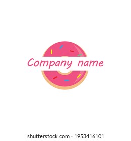 Vector Donut Logo Template. Sweet Tasty Donut . Dessert Sign  Illustration. For Cafe  Restaurant  Stall. Grab And Go Concept.