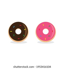 Vector Donut Logo Template. Sweet Tasty Donut . Dessert Sign  Illustration. For Cafe  Restaurant  Stall. Grab And Go Concept.