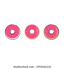 Vector Donut Logo Template. Sweet Tasty Donut . Dessert Sign  Illustration. For Cafe  Restaurant  Stall. Grab And Go Concept.