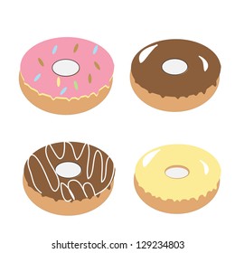 vector donut on white background