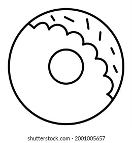 Diseño del icono de contorno de donut vectorial
