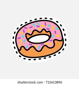 Vector donut. Pop sign. Stylish design.