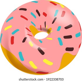 Vektordonut mit Sprinklen im Realismus