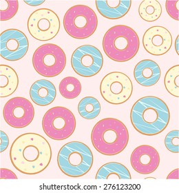 Vector donuts seamless pattern