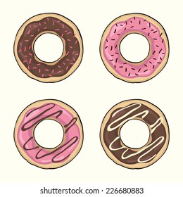 vector donuts set