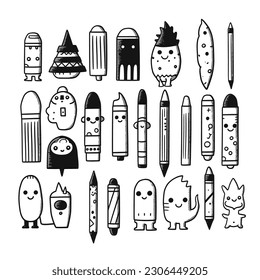Vector Doodle Abstract, Cute cartoon Pencil