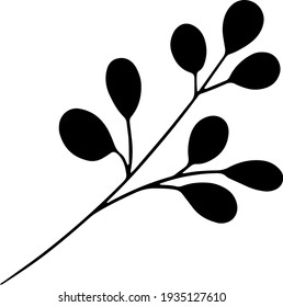 Vector doodle abstract drawing herbs and flowers, minimal floral elements desing
