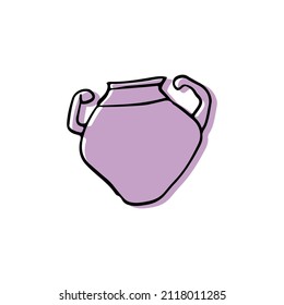 vector doodle ancient Greek vases or pottery on white background