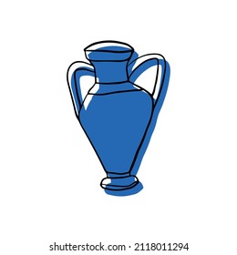 vector doodle ancient Greek vases or pottery on white background