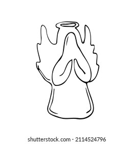 Vector doodle angel symbol. Sign design elements.Modern minimalistic icons abstract vector