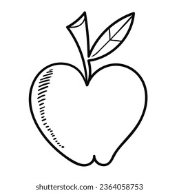 Vektor-Doodle-Apfel auf weißem Hintergrund.
