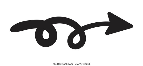 Vector Doodle Arrow Icon. Doodle Symbol