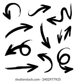Vectordoodle-Pfeile werden handgezeichnet mit vielen Sammlerstücken innen