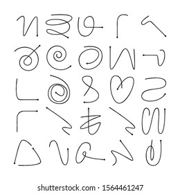 vector doodle arrows icons set