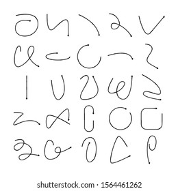 vector doodle arrows icons set