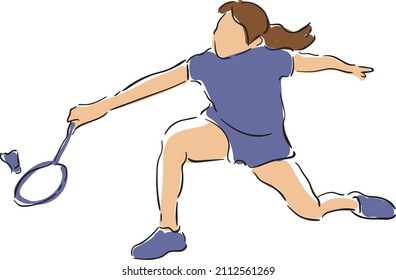 vector doodle art design illustration of  badminton sport 