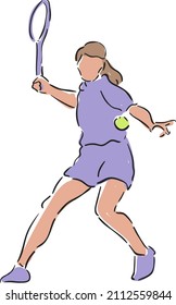 vector doodle art illustration women badminton