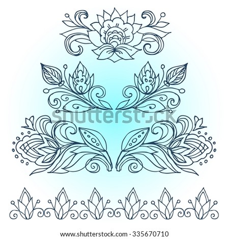 The Artwork Line Drawings Of Floral Ornament For Advertising Discounts Black Friday
