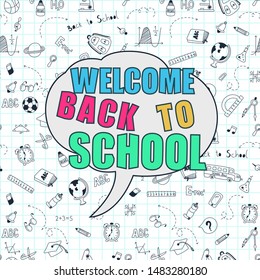 Vector doodle in "Back to school" seamless pattern