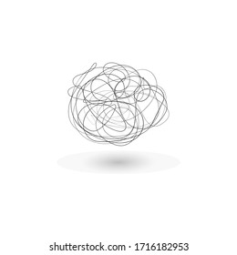 vector Doodle ball of thread. ink sphere Doodle. modern icon of the thought process