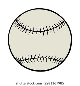 vector Doodle Baseball icon on white background