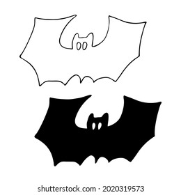 vector doodle bats. Hand-drawn bat, Halloween icon