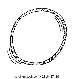 vector doodle black and white cartoon hula hoop. sport equipment