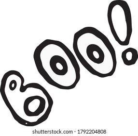 Vektordoodle schwarz-weißes Zeichen boo!