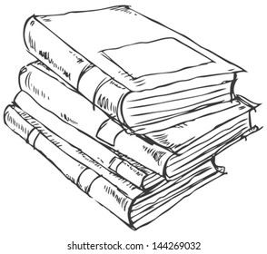 Vector doodle of books stack