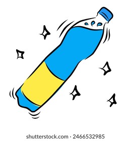 vector. doodle bottle. flat design bottle image. can be used as illustration and clipart