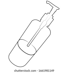 vector doodle bottle with soap dispenser